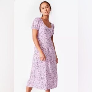 Floral Open Back Midi Dress- XS